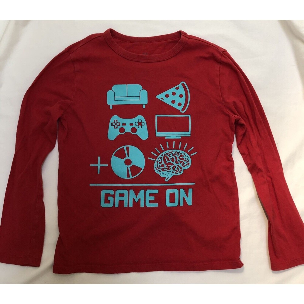 Gap Kids Boys Size 8 Medium Long Sleeve Shirt Red Gamer